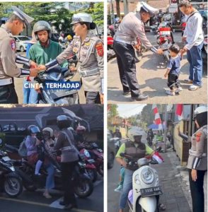 Polres Sumedang Semarakkan HUT RI ke-80 dengan Pembagian Bendera Merah Putih