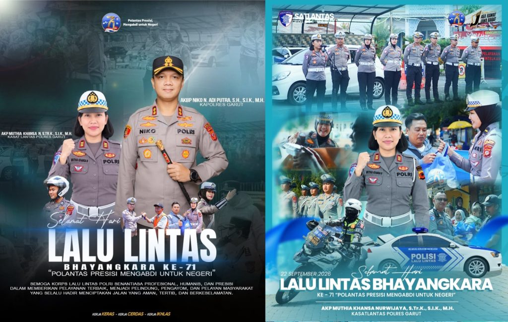 Selamat Hari Lalu Lintas Bhayangkara ke-71 — Satlantas Polres Garut: Kerja Keras, Cerdas, dan Ikhlas Mengabdi untuk Negeri!