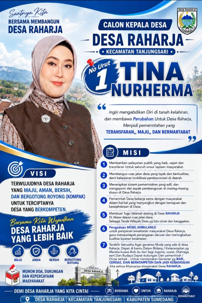 Tina Nurherma Mencalonkan Diri sebagai Kepala Desa Raharja dengan Visi Desa yang Maju, Aman, Bersih, dan Bergotong Royong