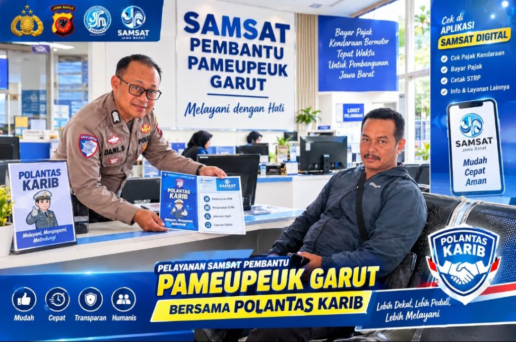 Samsat Pembantu Pameungpeuk: Bayar Pajak Tahunan & 5 Tahunan Semakin Mudah, Polantas Karib Hadir Melayani dengan Hati