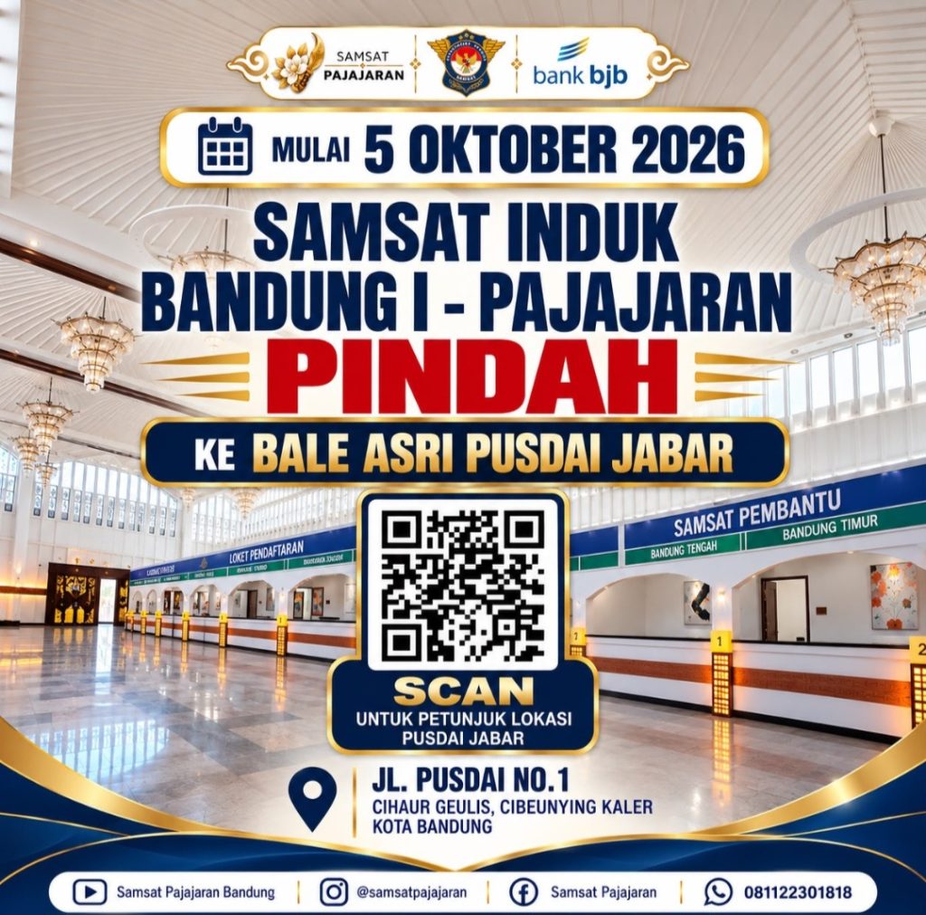 Wajib Tahu! Samsat Induk Bandung I – Pajajaran Pindah ke Bale Asri Pusdai Jabar